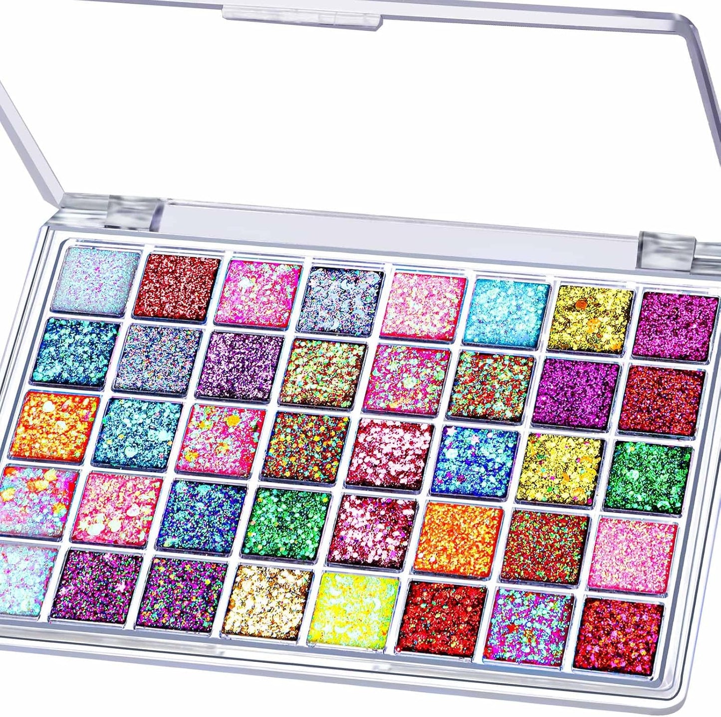 FANDAMEI Face Glitter Gel - 40 Colors Multi-Purpose Glitter for Hair, Face & Body | No Glue Needed, Perfect for Halloween & Rave