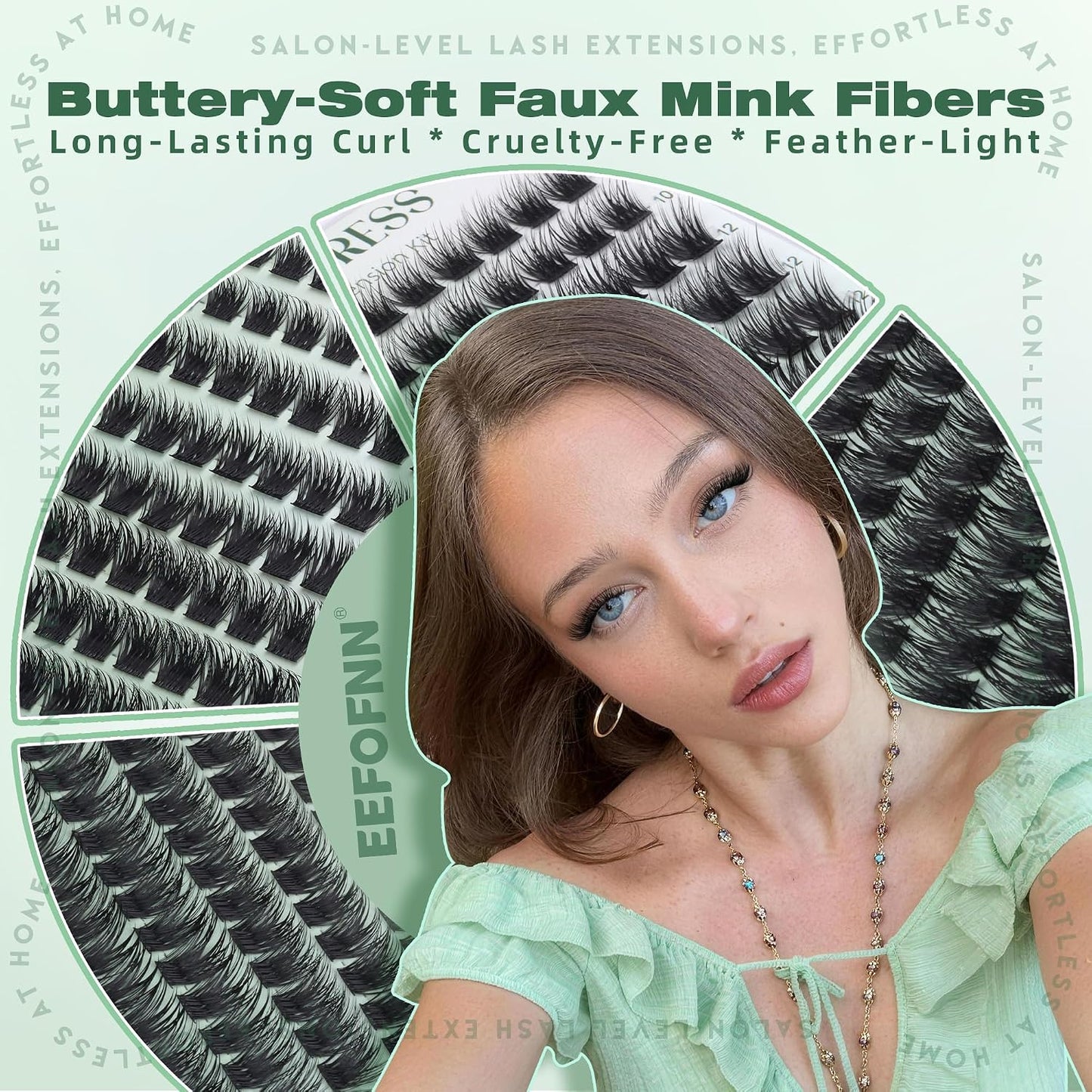 Enchantress Lash Clusters - Wispy D Curl Eyelash Extensions | 10-18mm Volume Individual Lashes for Fluffy Daily Makeup