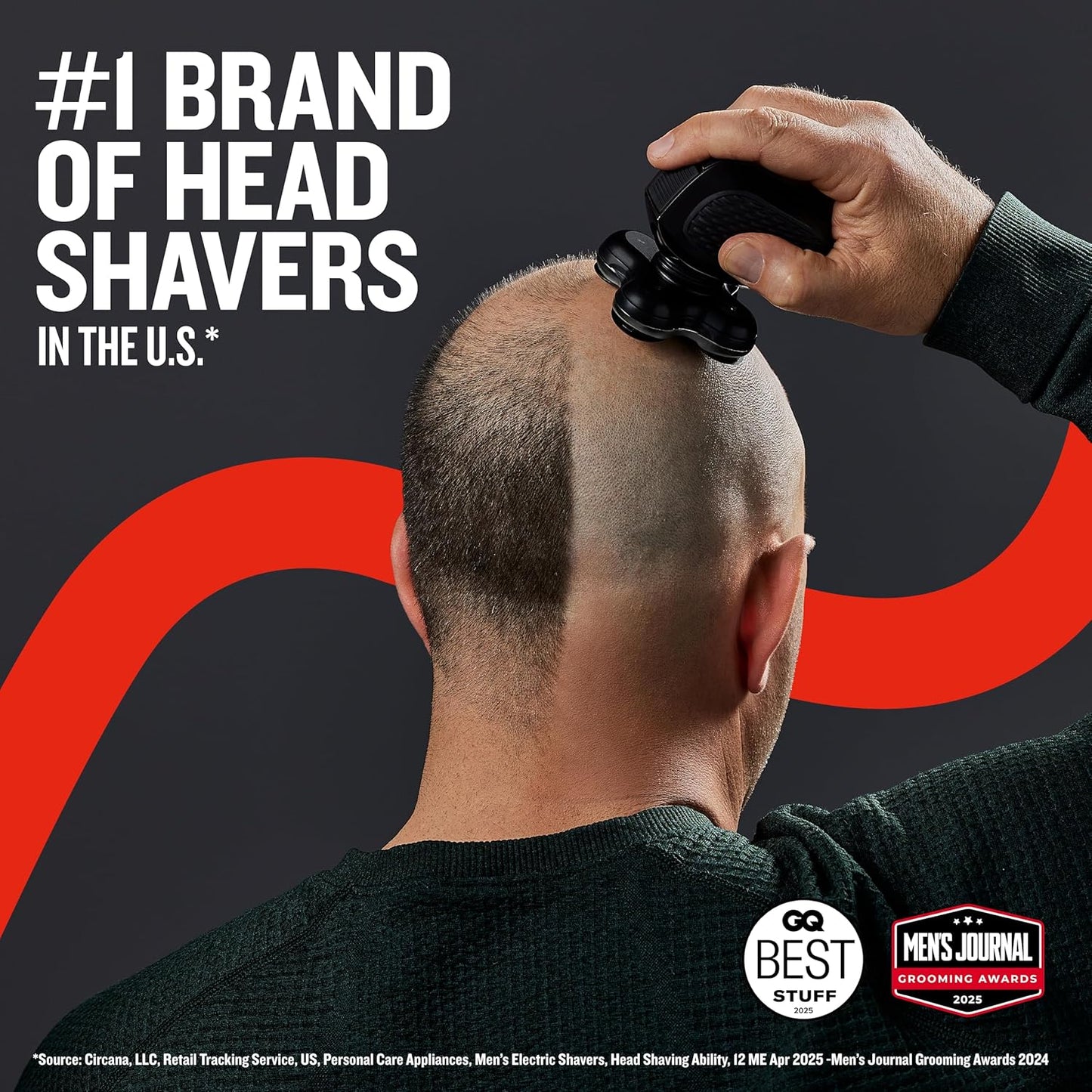 Remington Balder Pro XR7000 Head Shaver - Cordless Electric Razor with 5 Rotary Blades | Waterproof, Rechargeable, Pop-Up Trimmer