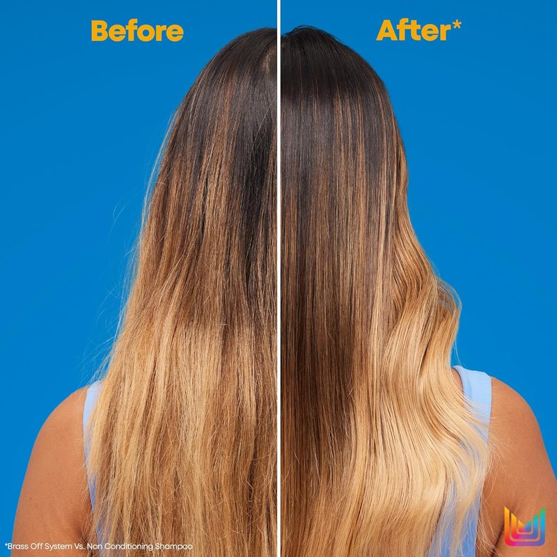 Matrix Brass Off Toning Blue Shampoo - Neutralizes Brassy Tones for Color Treated Hair | Ideal for Lightened Brunettes & Dark Blondes