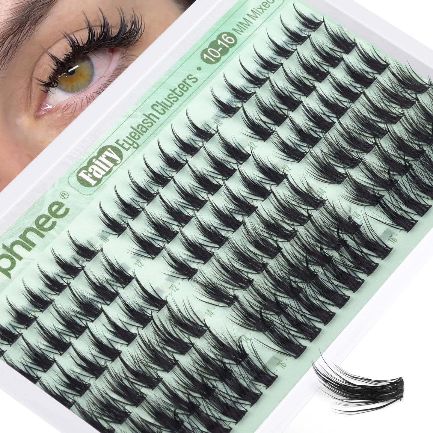 Anime Cluster Lashes - Brown Wispy Eyelash Extensions | C-Curly Spiky Manga DIY Pack (108 Pcs, 10-16MM)