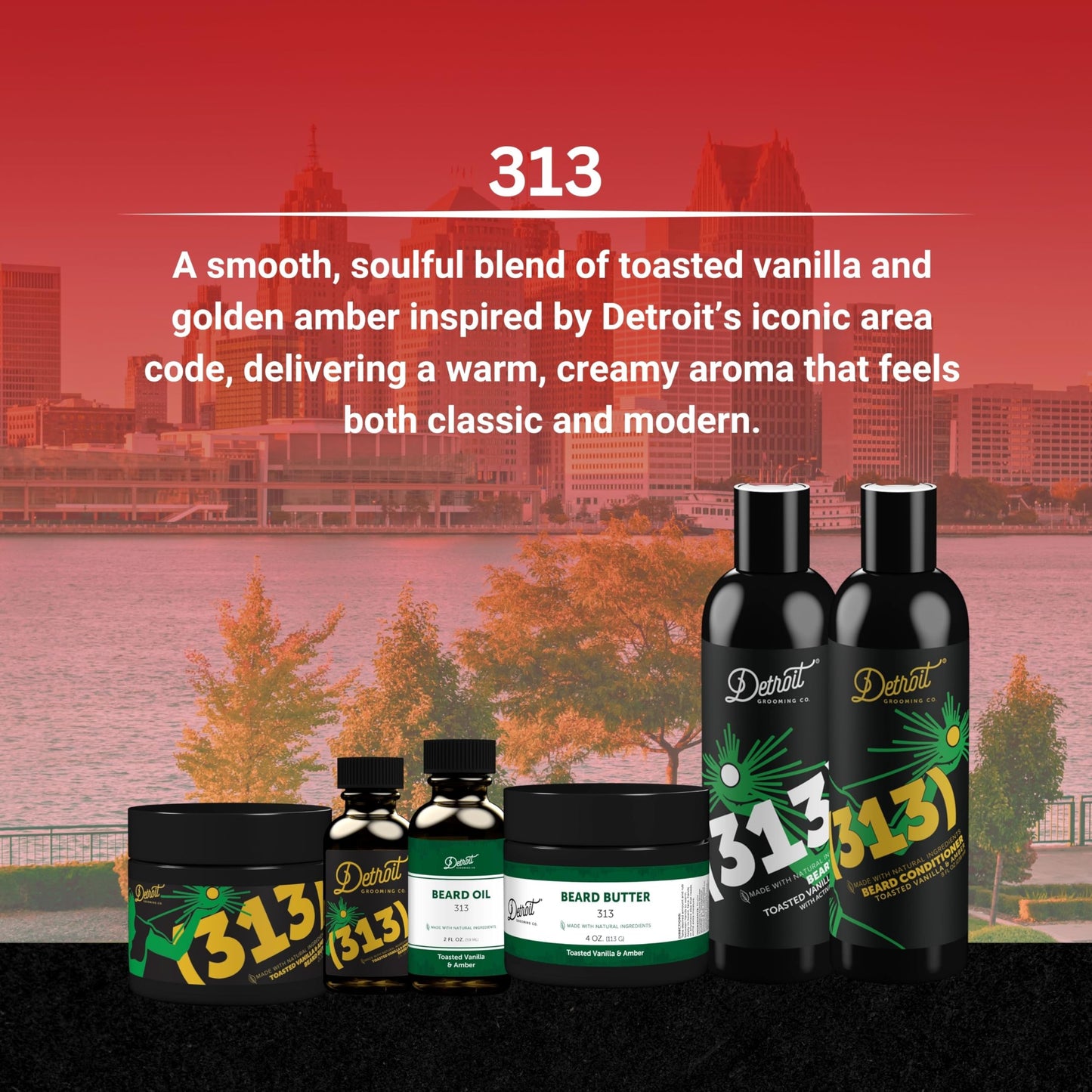 Detroit Grooming Co. Beard Oil (2oz) - Toasted Vanilla & Amber - Premium Nourishing Formula with Sweet Almond Oil & Vitamin E - Men's Beard Softener & Moisturizer - Double Size