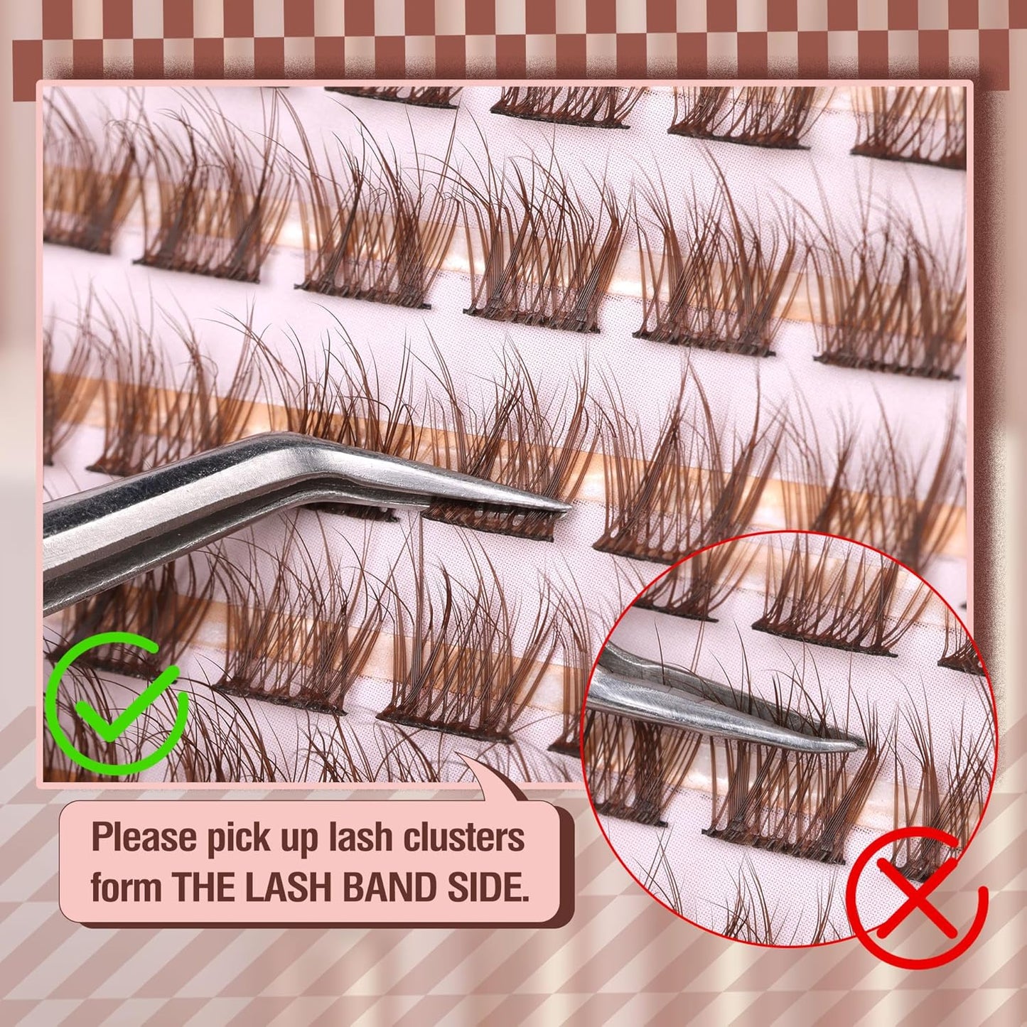 Brown Lash Clusters - Natural Wispy Eyelash Extensions | 154 Pcs C-Curly for Everyday Wear