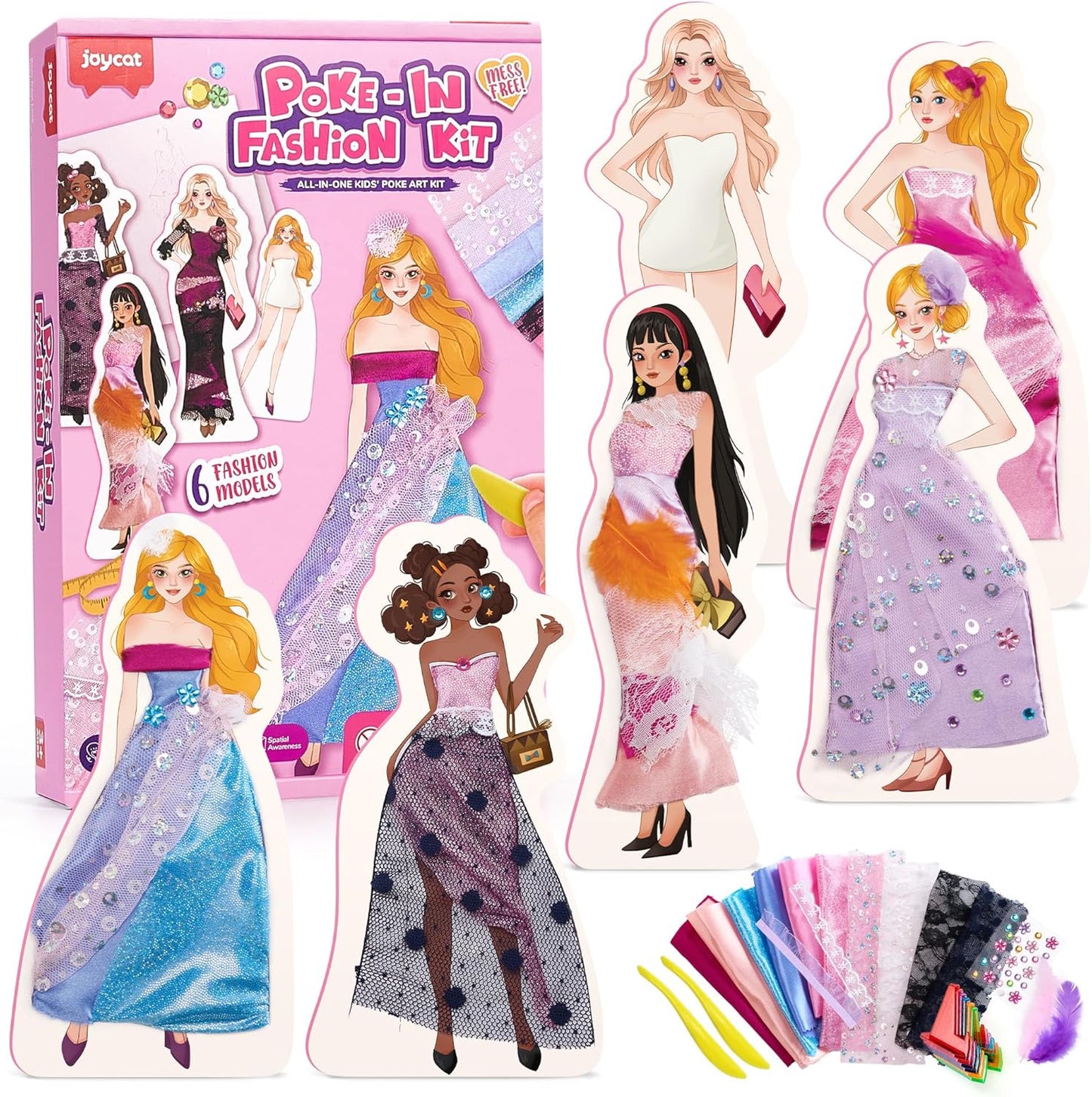 3D Castle Princess Dress Up Craft Kit - DIY Fairy Tale Scene | Mess-Free Arts & Crafts for Girls Age 4-8
