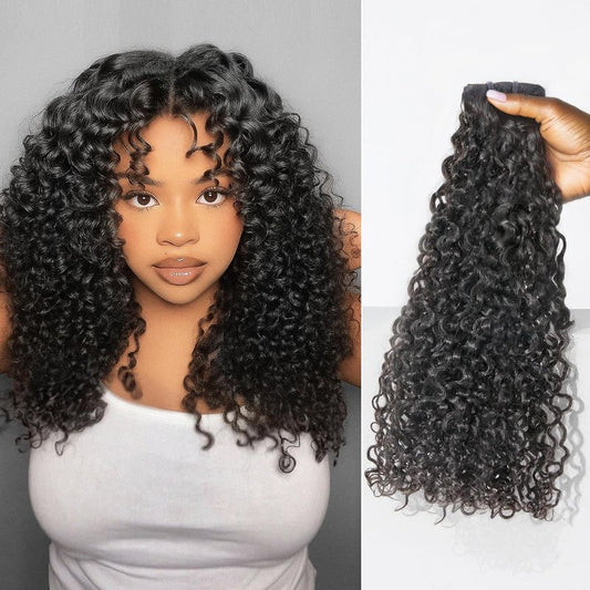 Invisible Messy Curly Clip-In Hair Extensions - Real Human Hair for Women | 14 Inch, 110g, 6 Pcs, Remy Hair