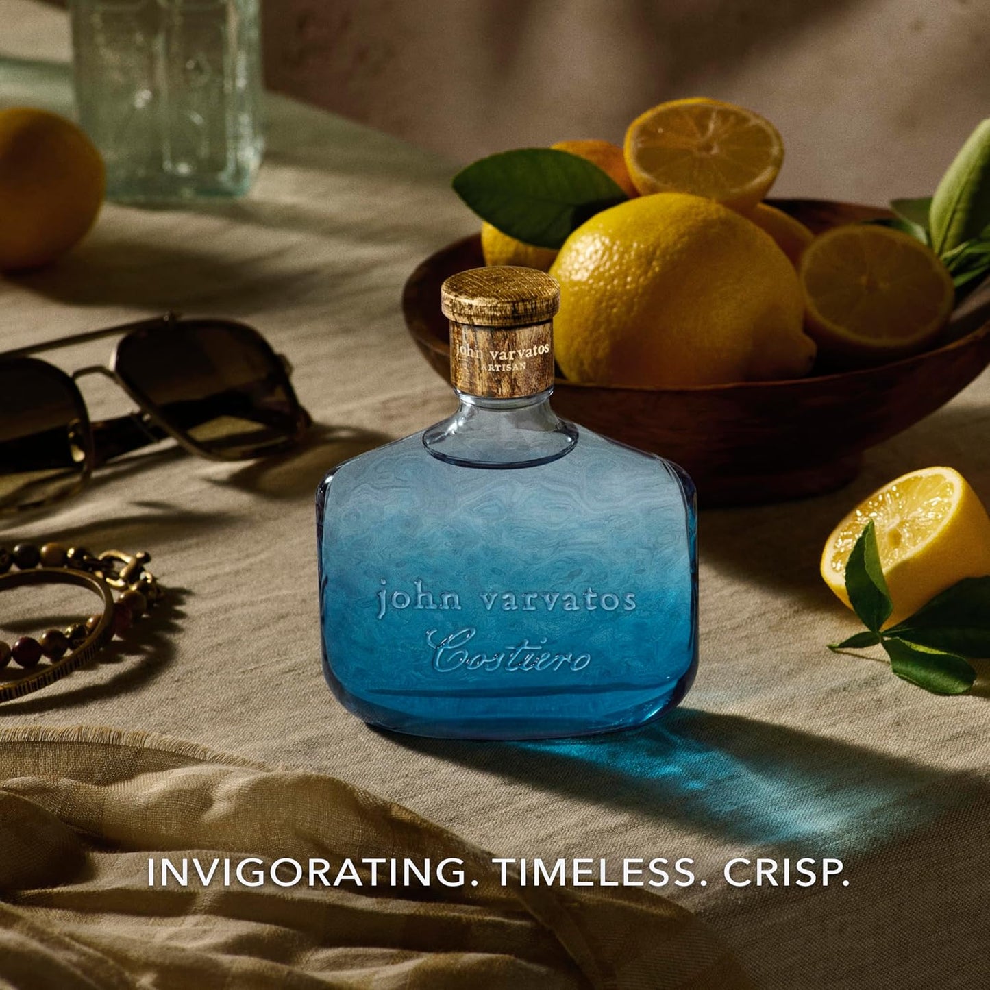 John Varvatos Artisan Costiero Eau de Parfum Spray - Travel-Sized Men's Cologne | Aquatic Citrus Scent with Yuzu, Lemon & Patchouli