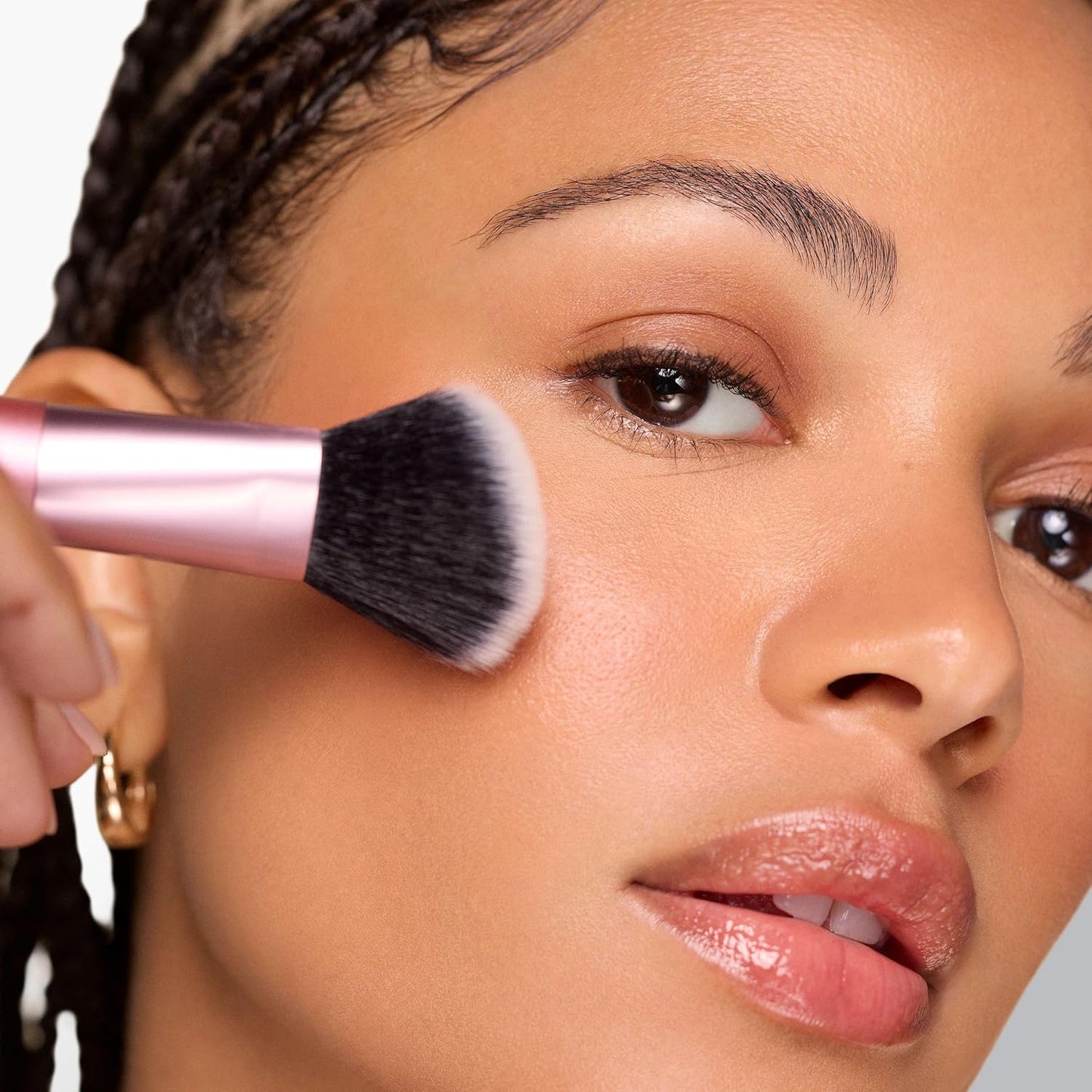 Real Techniques Makeup Brush Set - 4 Piece Kit for Foundation, Concealer, Blush & Contour | Soft UltraPlush Bristles, Travel-Friendly
