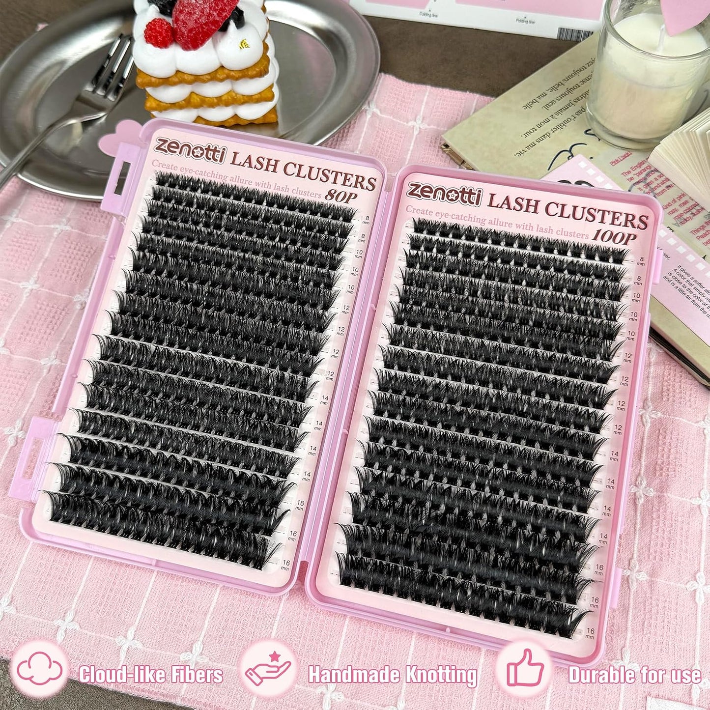 Lash Clusters Kit - Fluffy 80D & 100D Wispy Eyelash Extensions | 544PCS, DIY Individual Lashes 8-16mm