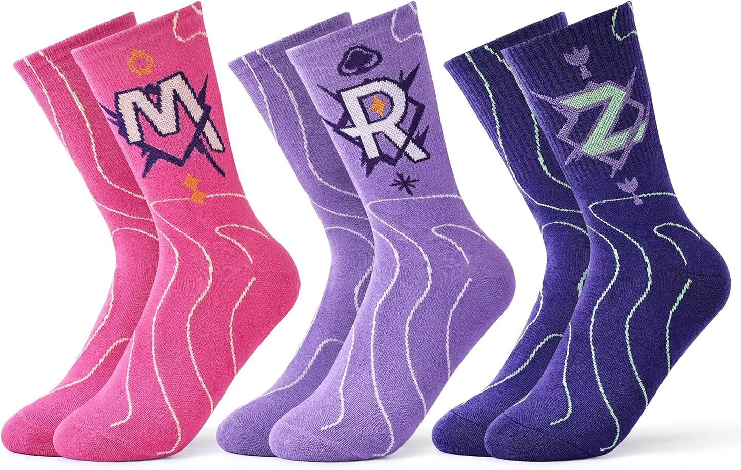 K-Pop Theme Cotton Crew Socks - Cute Korean Novelty Socks for Women & Teen Girls | Perfect Gift for K-Pop Fans