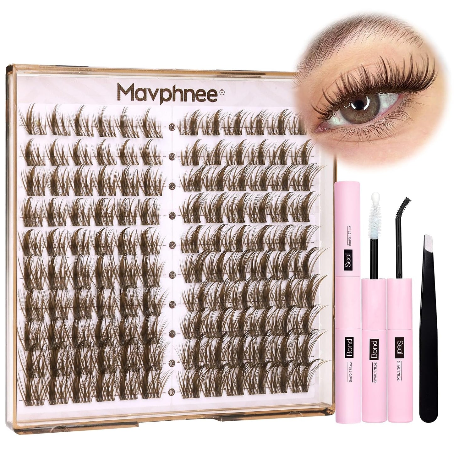 Natural Wispy Eyelash Extensions - Spider Lash Clusters 8-16MM | CC Curl, Flexible Clear Band for Effortless Application