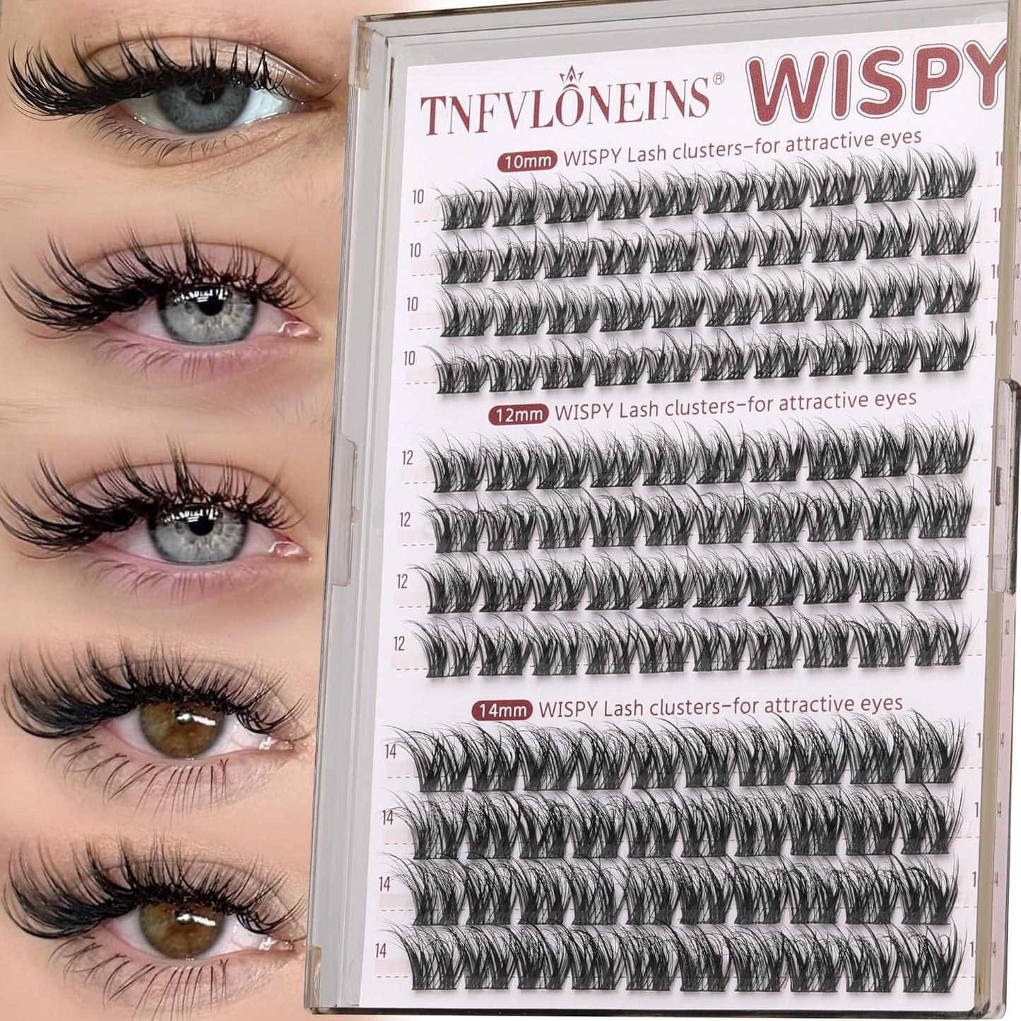 Spider Lash Clusters - Wispy Fluffy Eyelash Extensions for Natural Look | Clear Band Individual Lashes