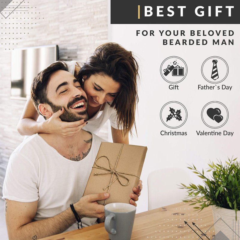 Hunter Jack Beard Kit for Men - Sandalwood Beard Comb, Beard Soap, and Beard Balm - Fine Tooth Mustache Comb - Mens Beard Kit for Care and Grooming in Premium Gift Box