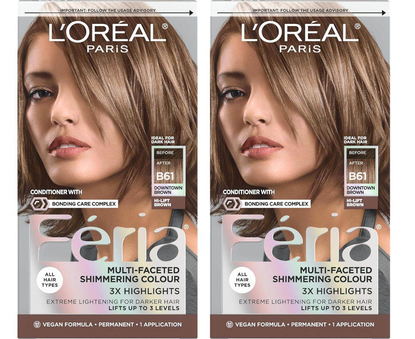 L’Oreal Paris Feria Hair Color - High Intensity Jet Black Dye for 3X Highlights | 1 Kit