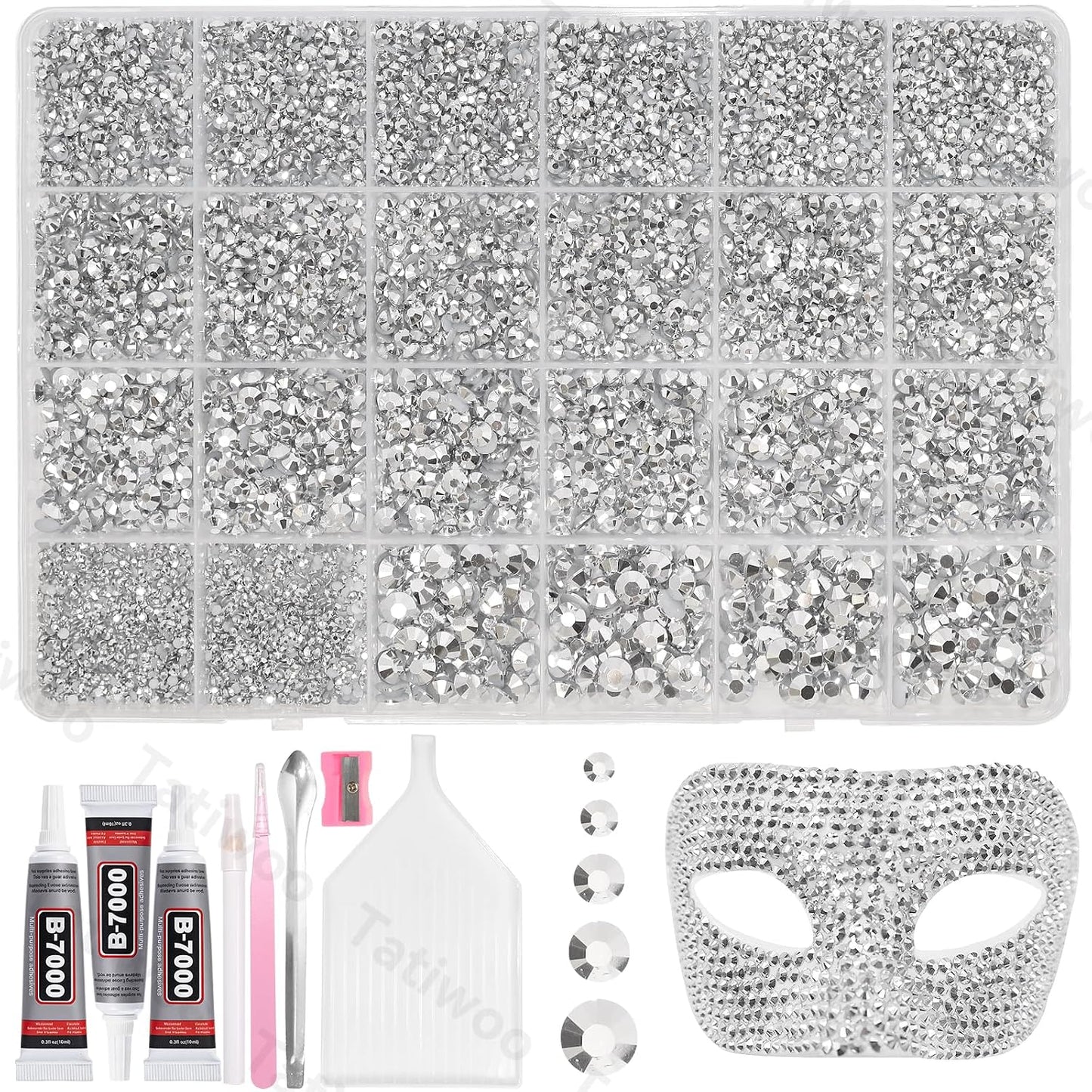 Light Pink Flatback Jelly Resin Rhinestones - 20000 Pcs Mix Sizes 2-6mm for Crafting & DIY Makeup Tumblers