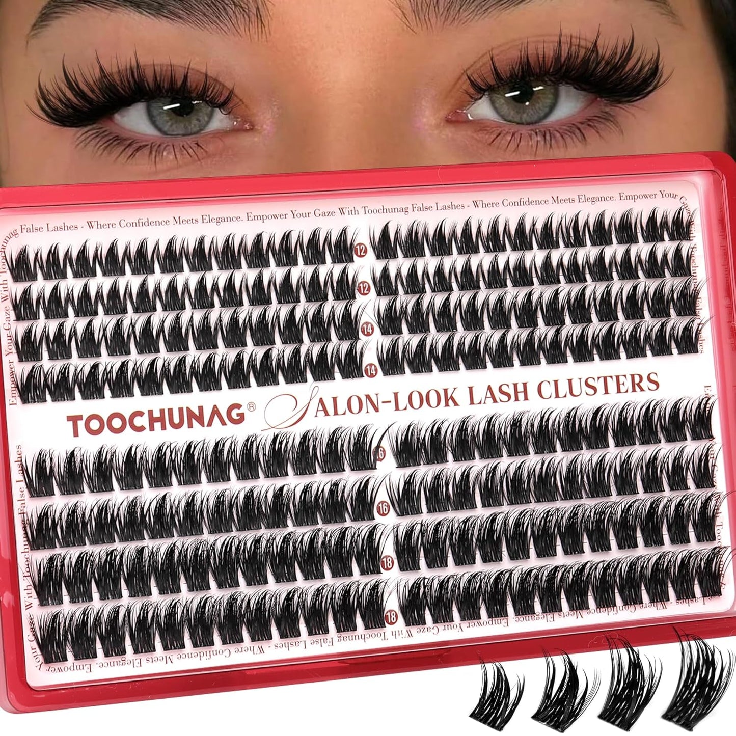 Manga Lash Clusters - Anime Eyelash Extensions for Volume & Thickness | 12-18mm Spiky Lashes, 144pcs DIY Set