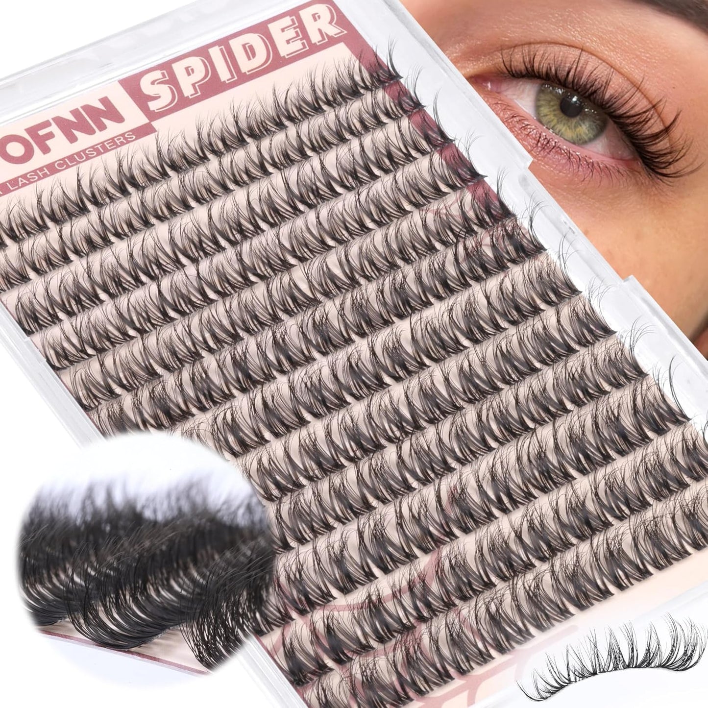 Fluffy Lash Clusters - Natural DD Curl Eyelash Extensions | Soft 10-16mm Wispy Individual Lashes