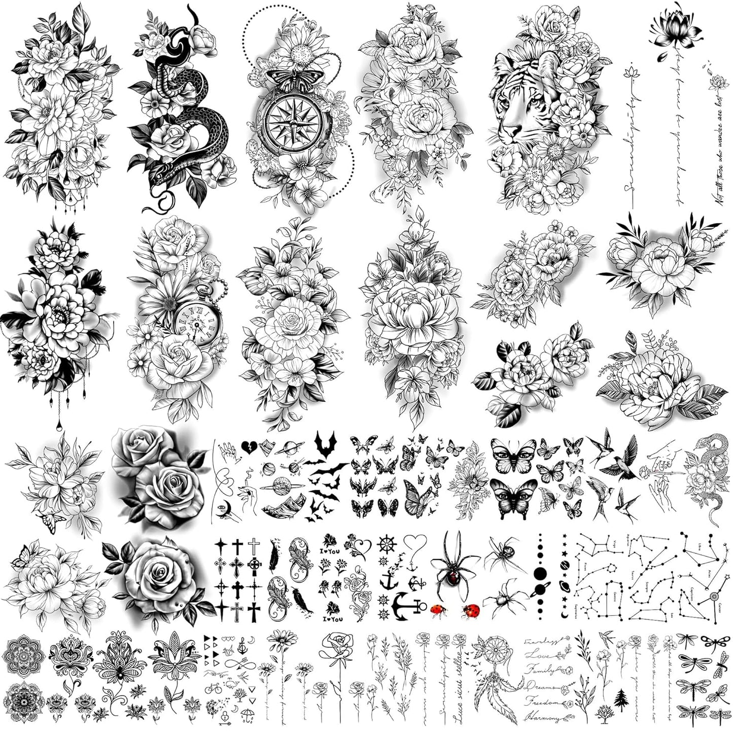 Independence Day Temporary Tattoos - USA Flag Waterproof Fake Tattoos | 77 Sheets for 4th of July, Memorial Day & Veterans Day