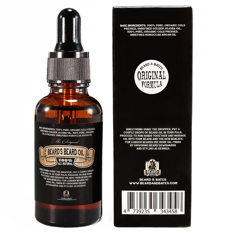 Beard & Bates | The Original Beard's Beard Oil - Original Formula | 19th Century Formula, Premium Organic Oils, Boutique, Natural Grooming Conditioner