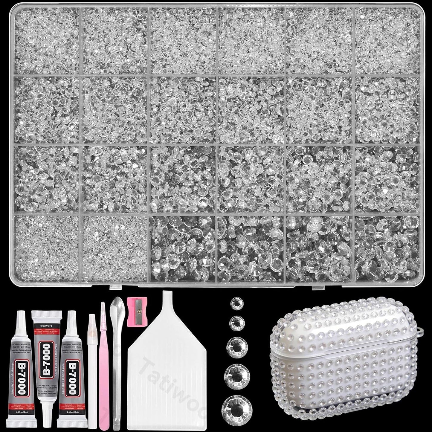 Light Pink Flatback Jelly Resin Rhinestones - 20000 Pcs Mix Sizes 2-6mm for Crafting & DIY Makeup Tumblers