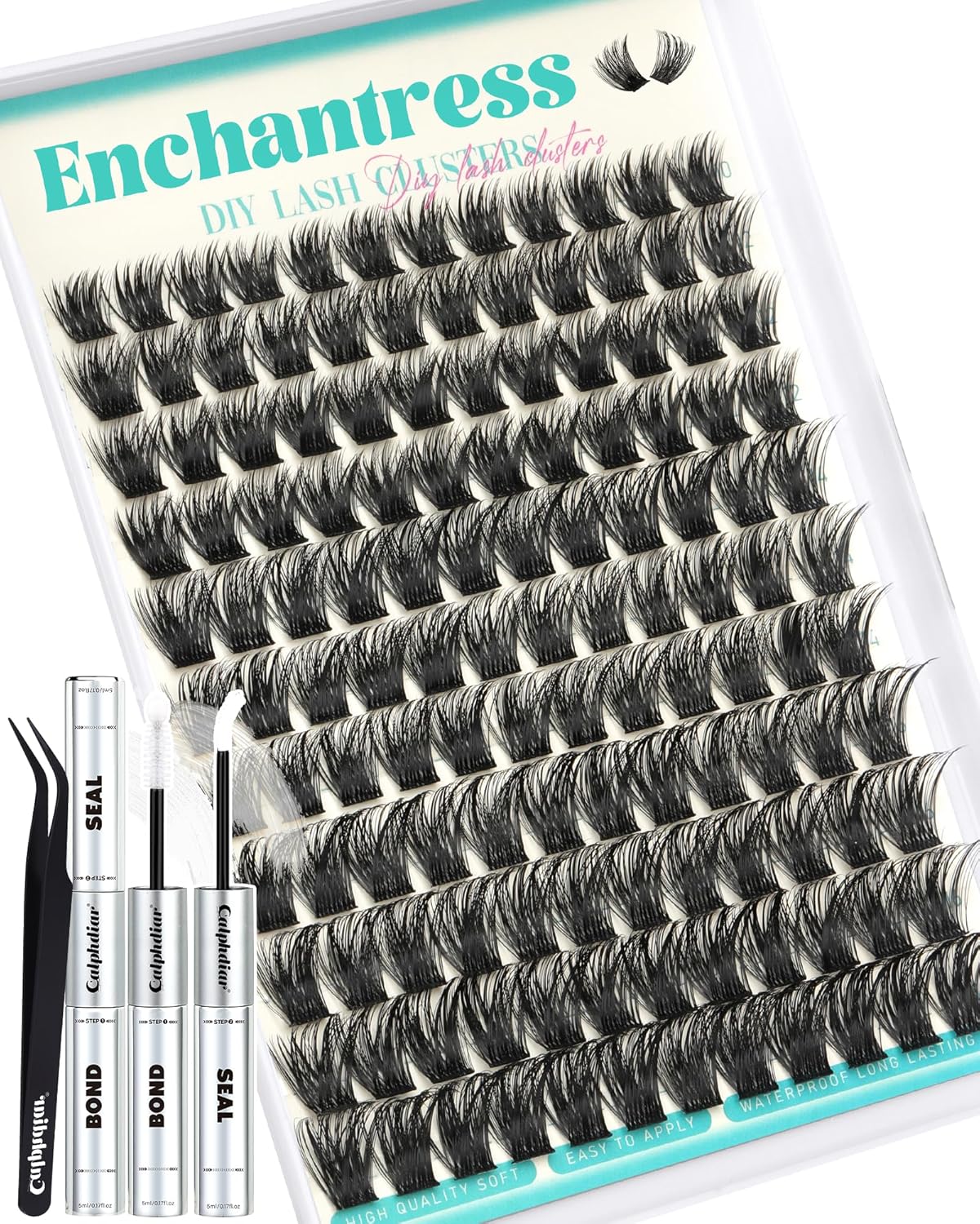 Eyelash Extensions - Enchantress Volume Cluster Lashes | Wispy 10-18mm D-Curl Soft Band for Easy DIY Application