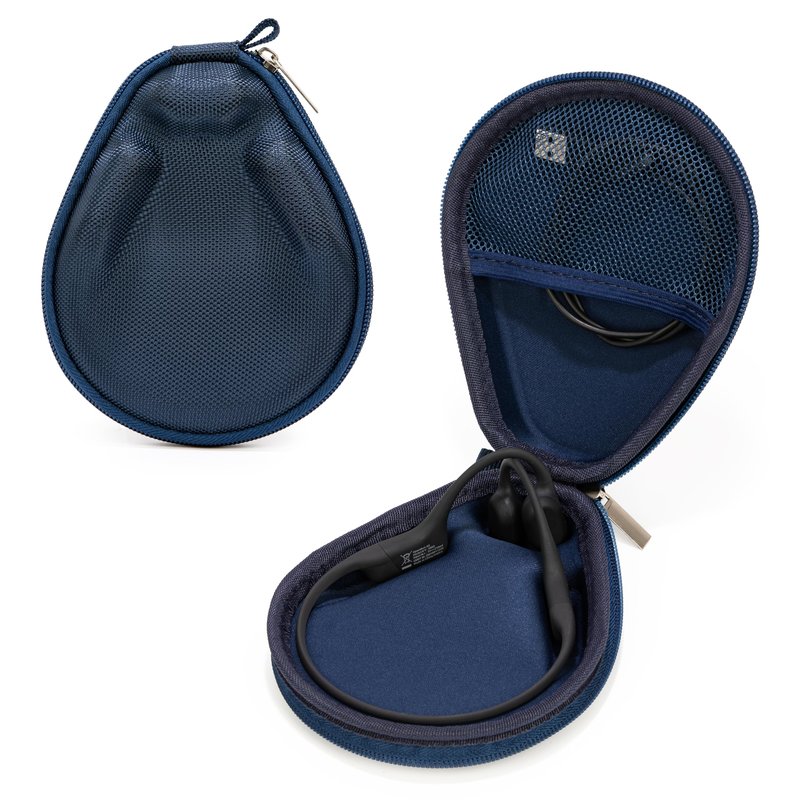 Ginsco Universal Bone Conduction Headphones Case Compatible with SHOKZ New OpenRun Pro 2/Pro 2 Mini/OpenRun/OpenSwim Open-Ear Sport Headphones, Compatible with CXK/BAICLUD/MRYTKY (Blue Navy)