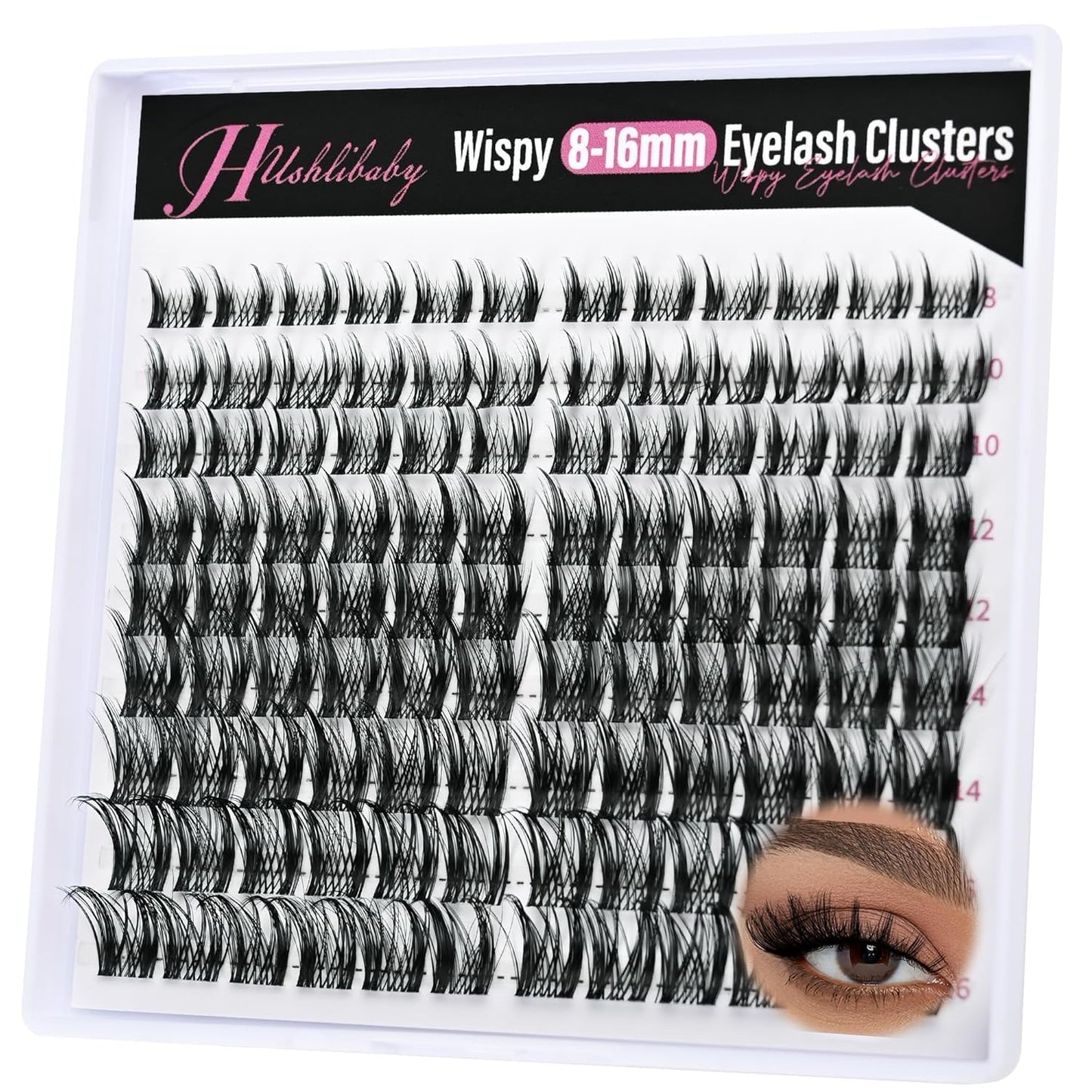 Lash Clusters - 100D & 200D Mega Thick Wispy Volume Lashes | 12-22mm, 280 Pcs Plant Fiber DIY Eyelash Extensions