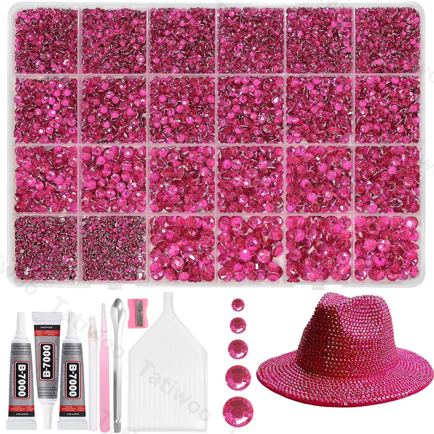 Light Pink Flatback Jelly Resin Rhinestones - 20000 Pcs Mix Sizes 2-6mm for Crafting & DIY Makeup Tumblers