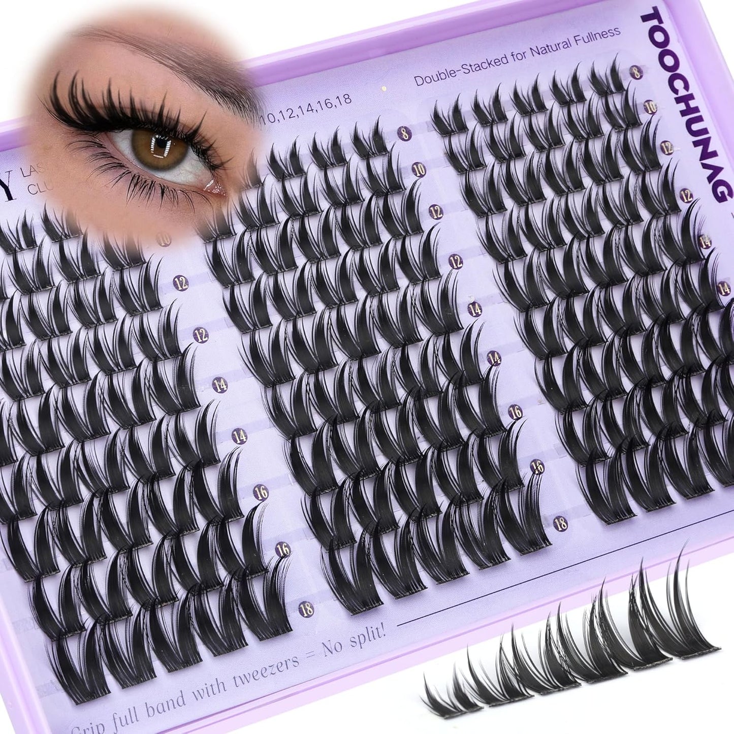 Spiky Manga Lash Clusters - 300pcs Anime Eyelash Extensions | 12-20mm Fairy Lashes for DIY Volume 80D/100D