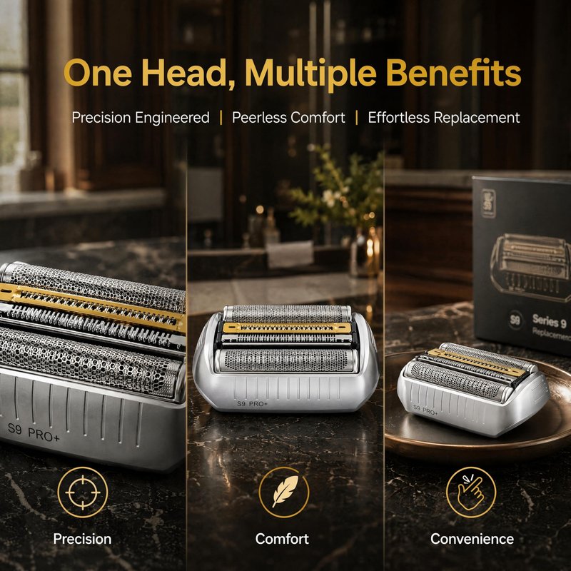 Replacement Shaver Heads for Series 9 - Compatible Braun with Models 9290cc, 9291cc, 9370cc, 9376cc, 9293s, 9260s, 9295cc, 9385cc (94M) - 4 Precision Blades for a Close & Comfortable Shave
