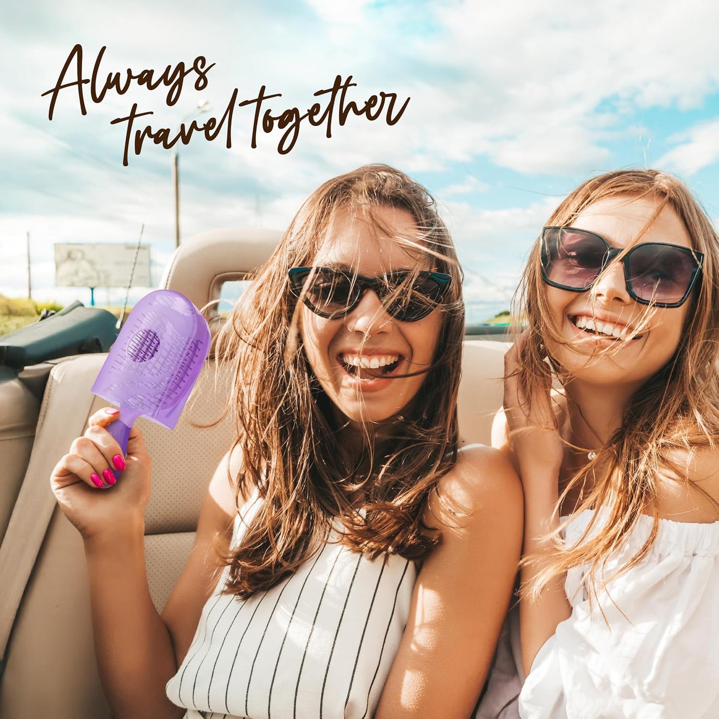 NuWay 4Hair® Travel Brush - U.S. Patented Scalp Care Tool | Heat-Resistant, Wet & Dry Use, Protective Case