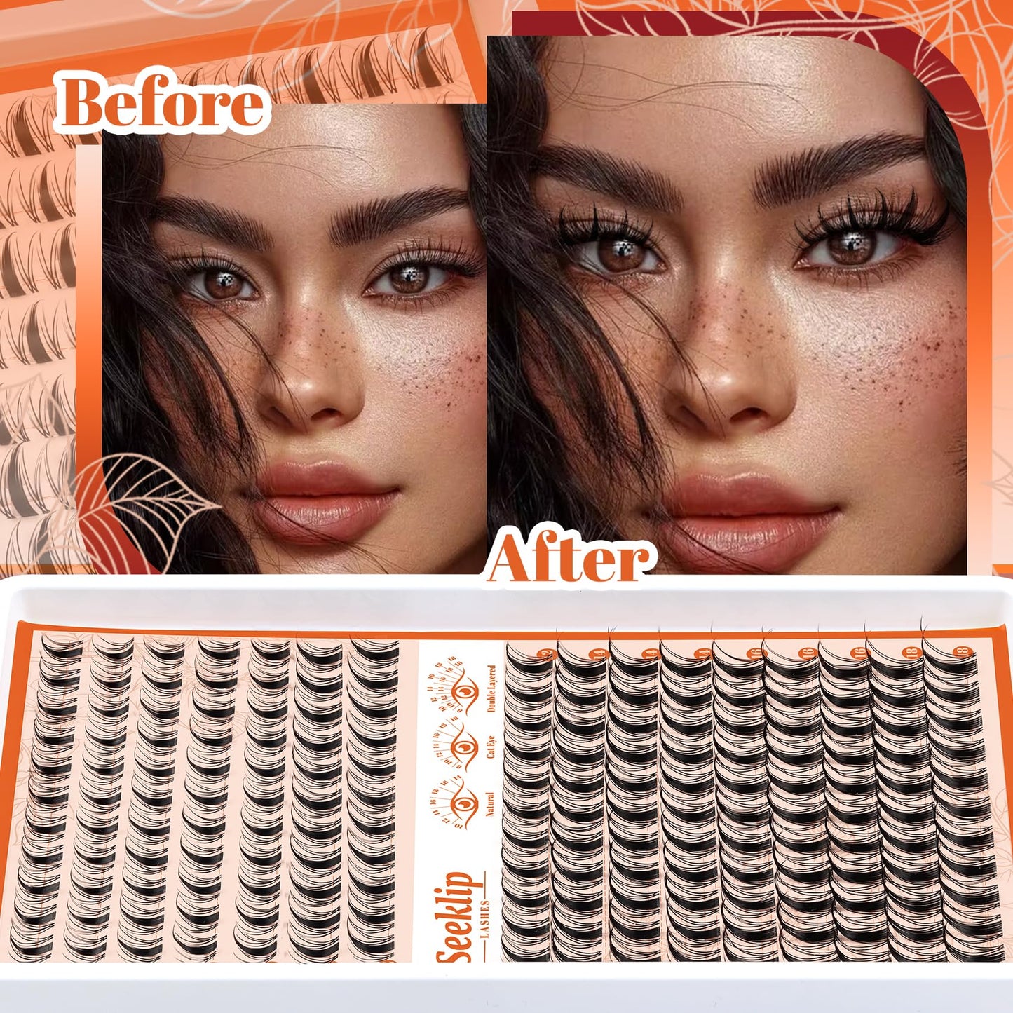 Fairy Manga Lash Clusters 8-18mm Eyelash Clusters 160Pcs Lashes Extension Fairy Lash Clusters Spiky Lashes Cluster C Curl with Invisiable Band (Fairy)