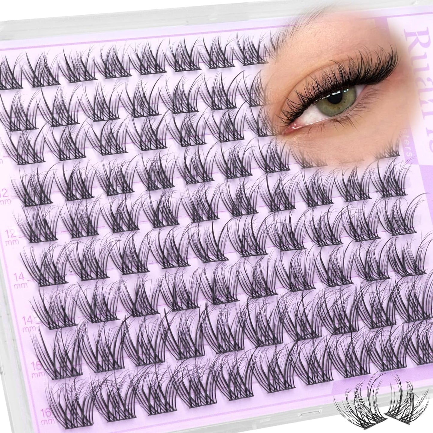 Manga Lash Clusters - Natural Wispy Eyelash Extensions | C-Curl 8-14mm, 180pcs DIY Kit