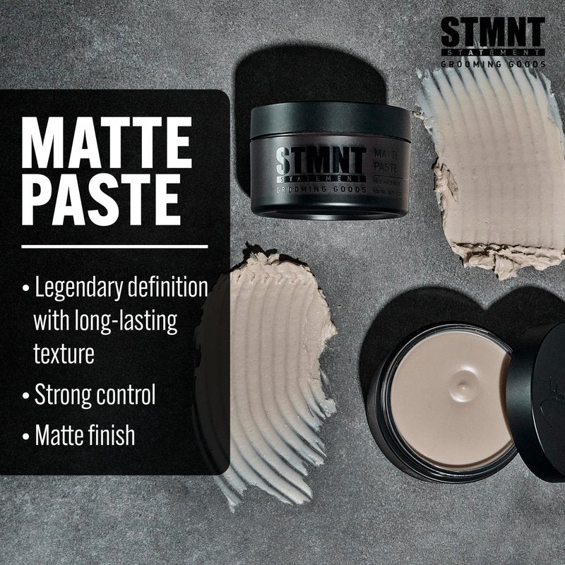 STMNT Grooming Goods Matte-Paste 3.38 oz,All Day Strong Hold & High Volume,Hair Clay-PasteFor Men,Non-Greasy Formula |TexturePaste for-Hair | Ideal for Dry & Damp Hair,Mens HairStyling,(Pack of 2)