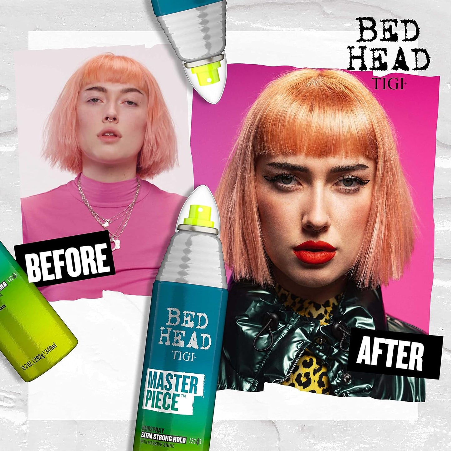 TIGI Bed Head Masterpiece Hairspray - Strong Hold, Travel Size 2.4 oz | Pack of 3