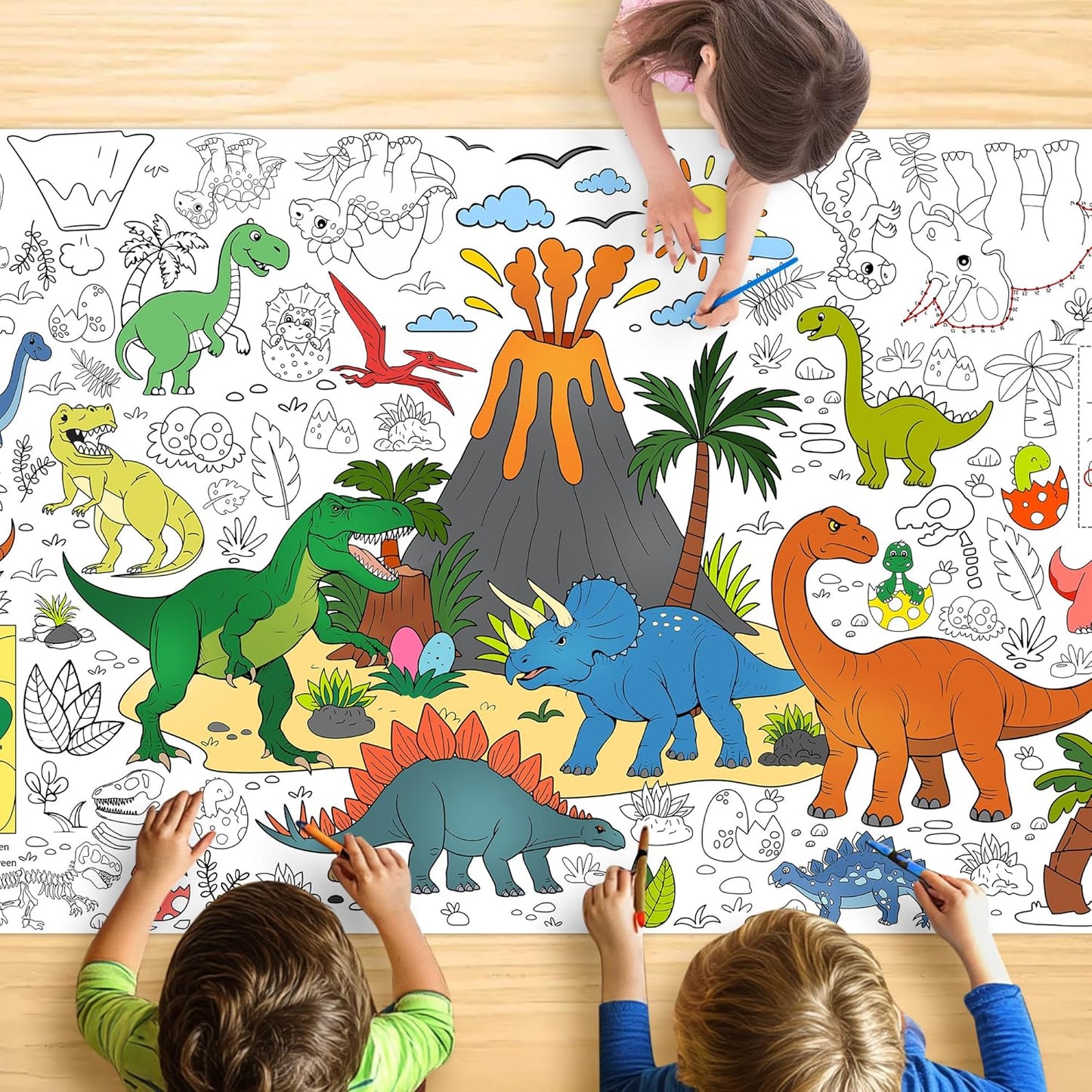 Monster Truck Coloring Tablecloth - Large 30x72 Inch for Kids | Perfect for Birthday Parties & Classroom Fun