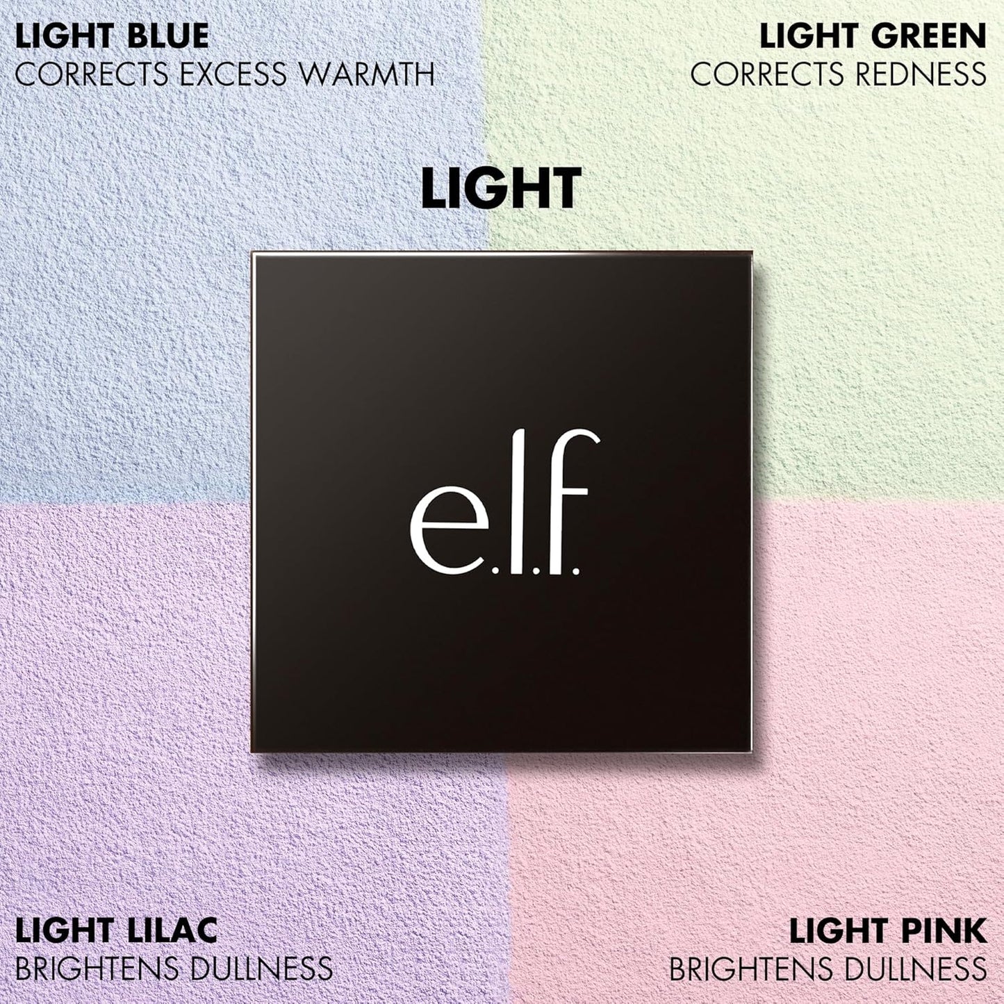 e.l.f. Set It Bright Powder Quad - Brightening Loose Setting Powder for Soft-Matte Radiance | Velvet Puff Included, Vegan, Light