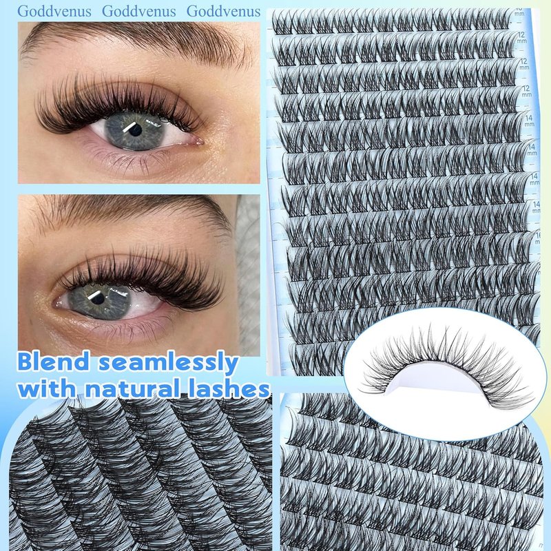 Wispy Lash Clusters - Natural CD Curl Eyelash Extensions for DIY | Fluffy Individual Lashes