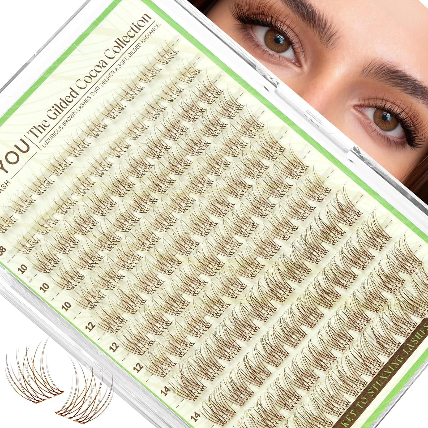 Spider Lash Clusters - Natural Wispy C Curl 8-16mm | Invisible Band DIY Eyelash for Anime Look
