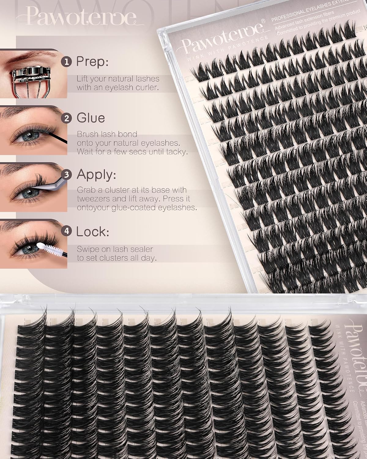 Manga Lash Clusters - 10-18mm Individual Eyelash Extensions | 144pcs Anime False Lashes for DIY Application
