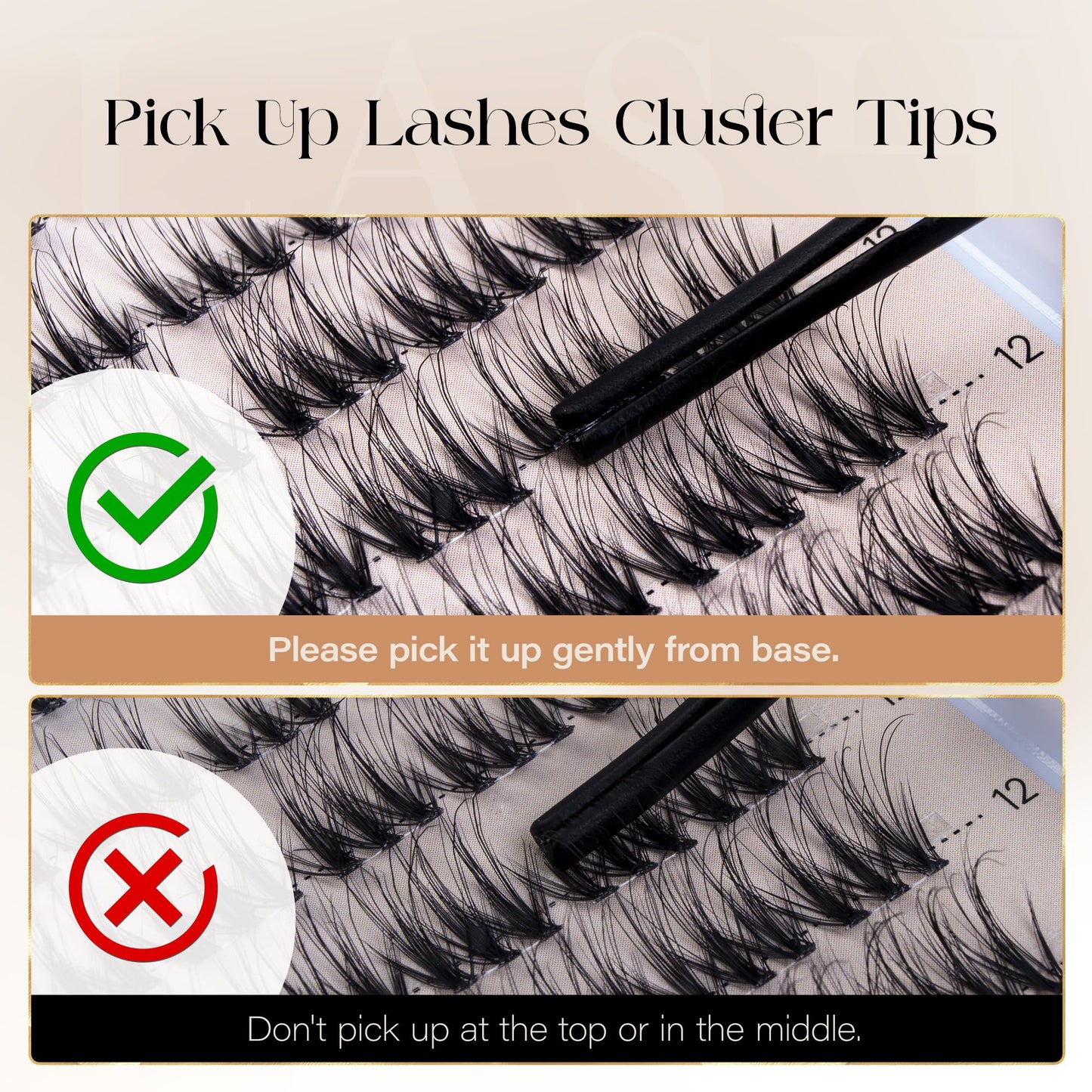 BEFER Lash Clusters, 108 Pcs 3D Curl Eyelash Clusters Volume Individual Lashes Extensions 10-16MM Wispy Eyelash DIY At Home(Wit, ZE12)