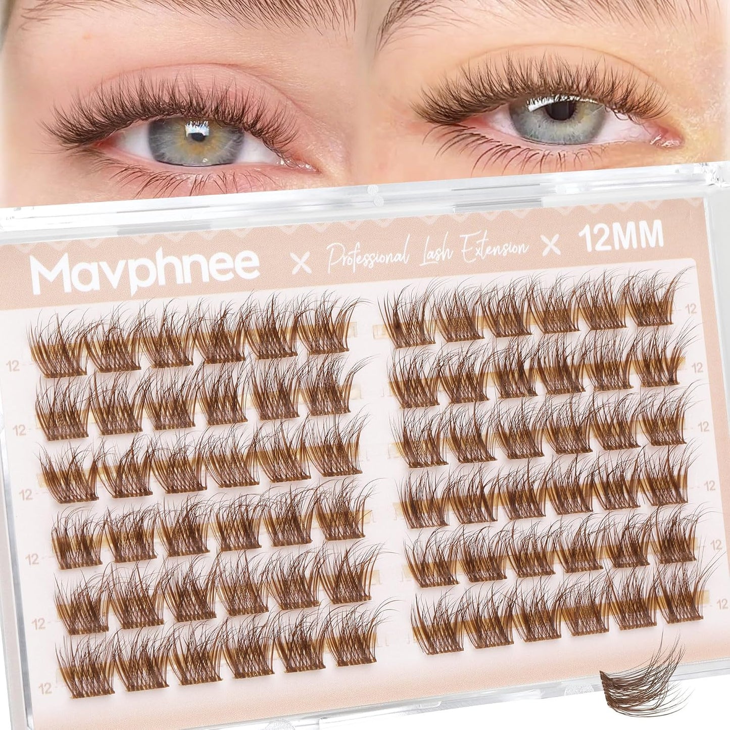 Natural DIY Lash Extensions - C-Curly Cluster Eyelashes | 216 Pcs Wispy Cat Eye Lashes for Beginners