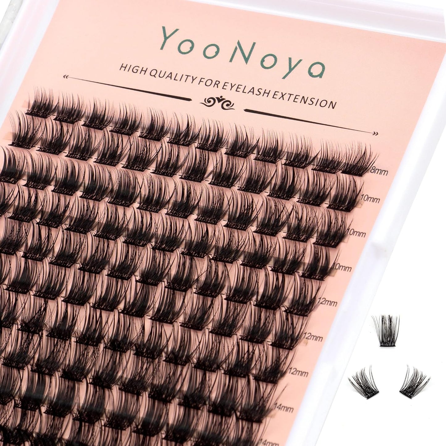 Lash Clusters - 144 PCS Individual 12mm D Curl Eyelash Extensions | Thick, Natural Wispy Reusable Volume Lashes