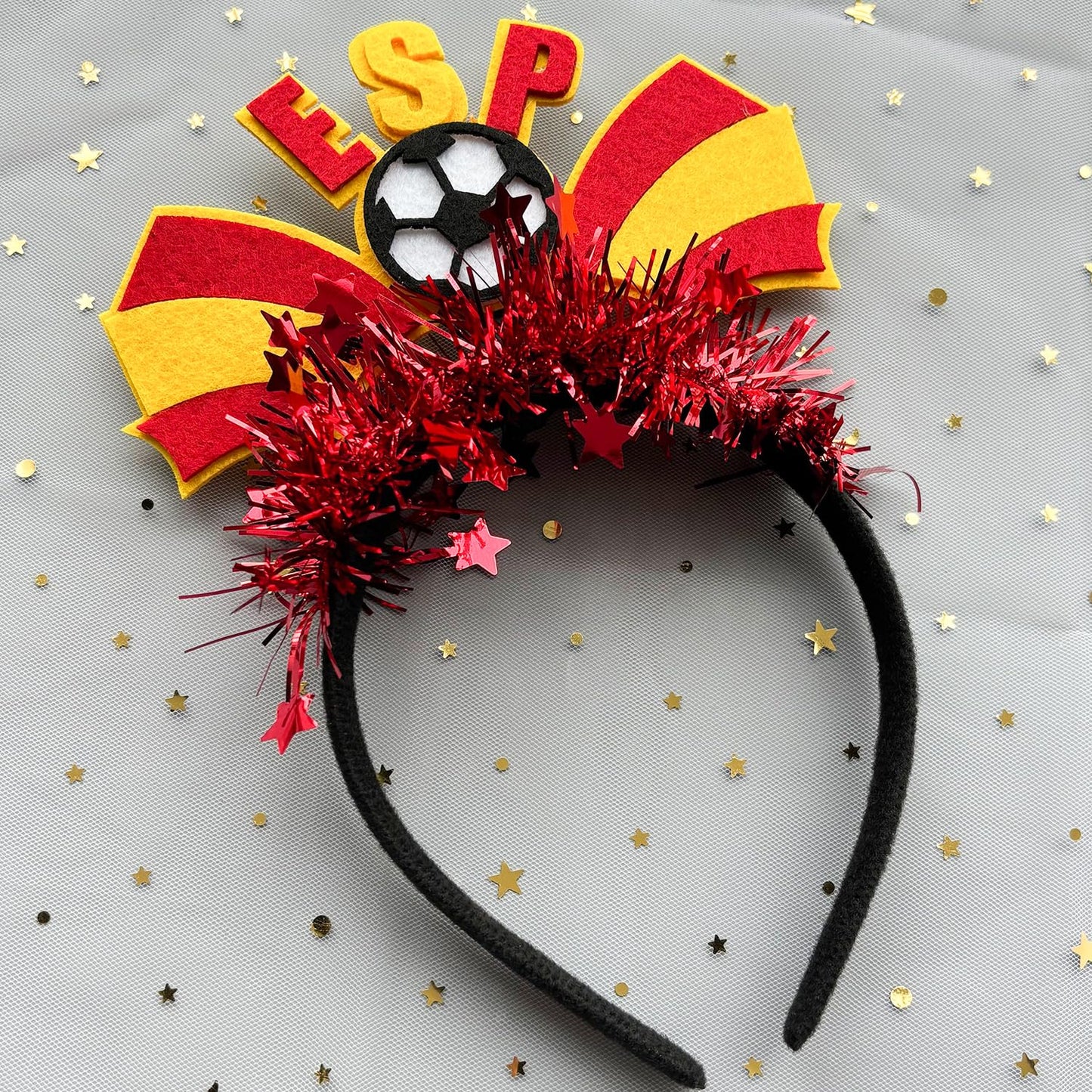 KASOICRA Spain Flag Headband Football Hair Hoops World Cup Party Headbands for Soccer Fans for Soccers Accessories Women Men Soccers Hair Bands Game Day Sports Hair Decoration 1Pcs