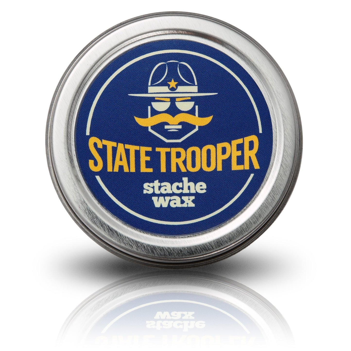 State Trooper Mustache Wax for Men – Light Black with Beeswax, Coconut Oil & Lanolin – Natural Moustache Grooming & Styling Wax with Citrus Scent - Nourishing Conditioner & Sculpting - One Ounce Tin