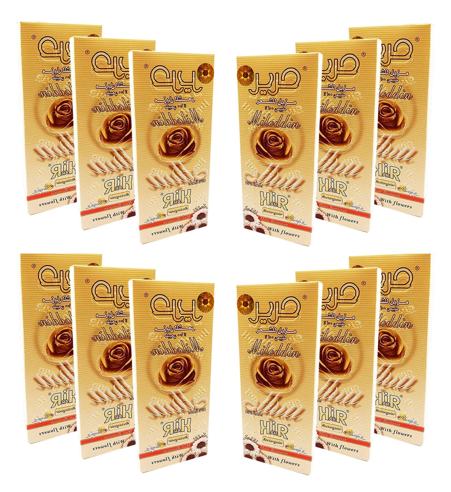 Harir Sweet Packets Hair Removal Wax Waxing Sugar Sugaring Paste Natural All Body Parts All Hair Types Bikini Brazilian Underarms Face Easy to Prepare (12 Packs x 90 gm) Total 38 oz / 1080 gm