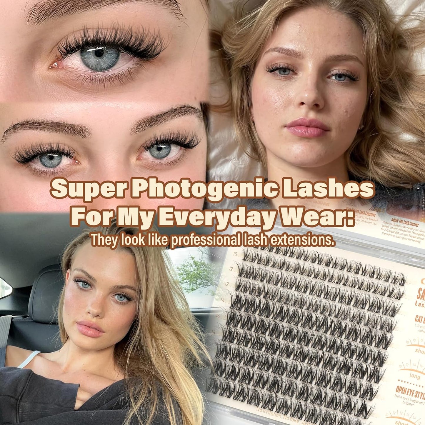 Spider Lash Clusters | DD Curl Eyelash Extensions for Fluffy, Wispy Look - 10-16MM Soft Thin Band