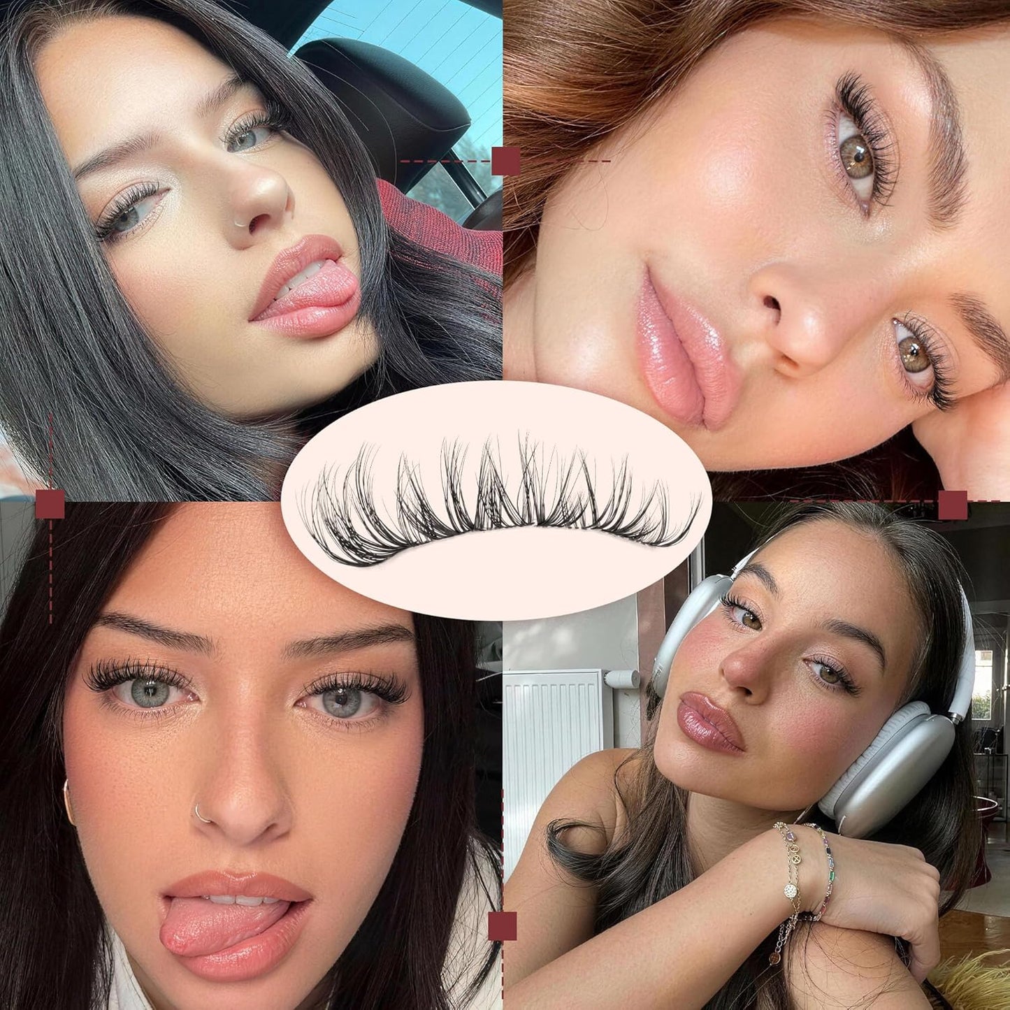 Fluffy Lash Clusters - Natural DD Curl Eyelash Extensions | Soft 10-16mm Wispy Individual Lashes