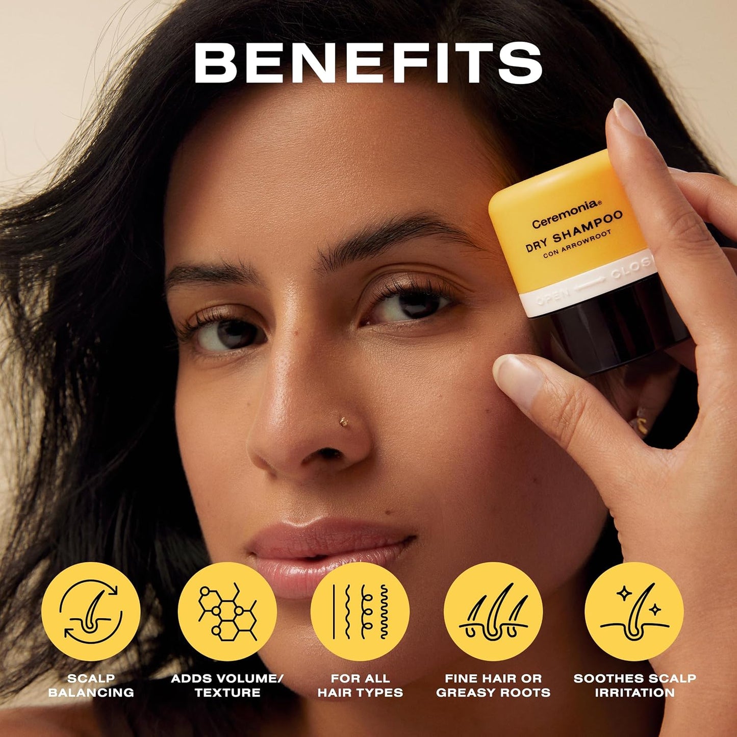 Ceremonia Dry Shampoo - Oil-Absorbing Powder with Aloe Vera | Non-Aerosol, All Hair Types, 0.35 oz