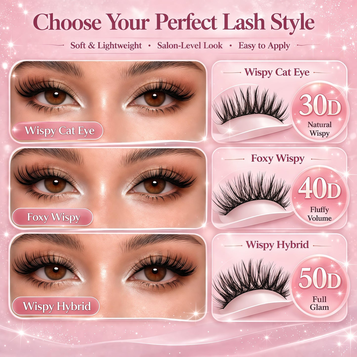 Manga Lash Clusters, 640 Pcs Eyelash Clusters Individual Lash Extension Kit D Curl Fluffy Wispy False Eyelashes Extensions Thin Band (50D+60D)