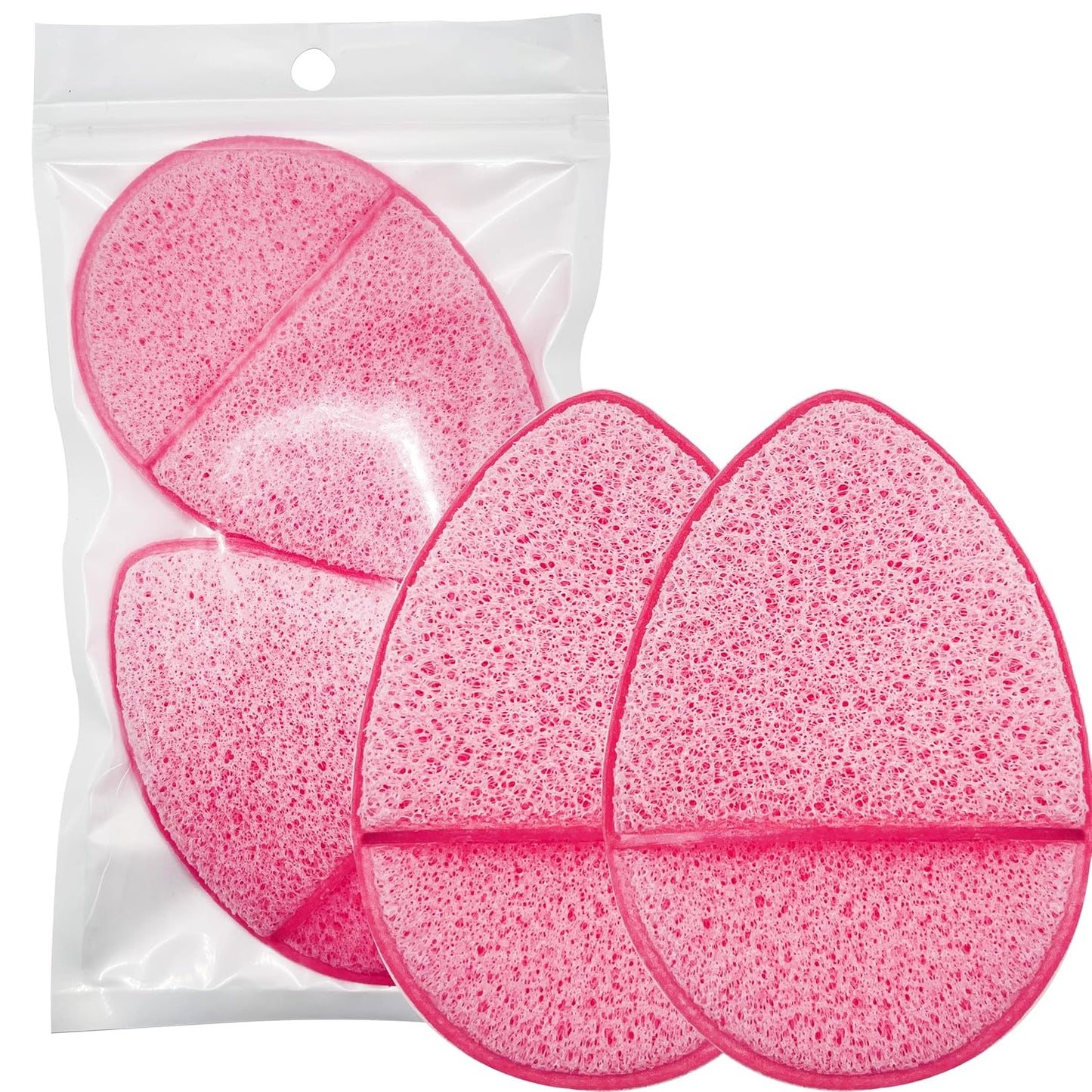 Gentle Facial Sponges - 2 Pack Reusable Exfoliating Scrubbers for Makeup Removal & Daily Cleansing | Pink